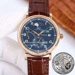 Swiss Replica IWC Portofino Moonphase SS Black Dial Rose Gold Case Watch